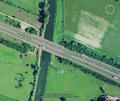 The A14 crossing over the River Cam